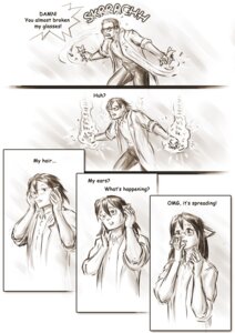 Rating: Questionable Score: 0 Tags: 12-tf 2012 comic dialogue e621 english_text eyewear felid female gender_transformation glasses hi_res human male mammal mask monochrome mtf_transformation scientist solo text transformation User: bunchy7s