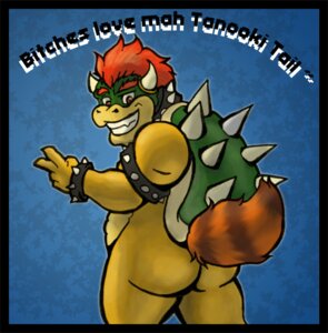Rating: Questionable Score: 0 Tags: 5_fingers absurd_res anthro biped blue_background bowser brown_body brown_fur butt canid canine cirotin collar e621 english_text fingers fur gesture hair hand_gesture happy hi_res horn koopa lizard looking_down male mammal mario_bros nintendo nude presenting presenting_hindquarters raccoon_dog raccoon_tail red_eyes red_hair reptile scalie sharp_teeth shell short_hair simple_background slightly_chubby smile solo spikes standing super_mario_3d_land tanuki teeth text v_sign wristband yellow_body yellow_skin User: bunchy7s