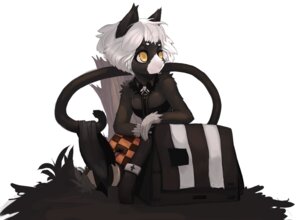 Rating: Safe Score: 0 Tags: bag black_body black_fur black_nose clothed clothing domestic_cat e621 felid feline felis female fur hair hi_res liki mammal purse robe short_hair simple_background solo tail white_background white_hair yellow_eyes User: bunchy7s