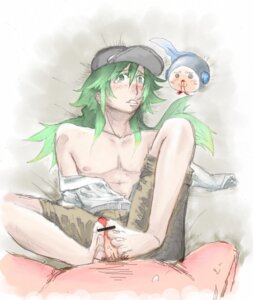 Rating: Explicit Score: 0 Tags: blush censored footjob gay green_hair hat human human_only male male_only male_pov natural_harmonia_gropius nosebleed penis pointless_censoring pokemon rule34 small_penis tympole User: bunchy7s