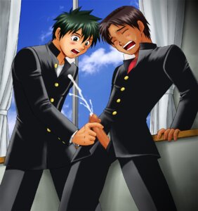Rating: Explicit Score: 0 Tags: 2boys black_jacket blue_sky blush brown_hair censored closed_eyes clothing cloud club_z cum curtains dark-skinned_male dark_skin ejaculation gakuran gay green_eyes green_hair handjob holding_penis male male_only masturbating_other matching_hair_and_eye_color mosaic_censoring mouth_open multiple_boys multiple_males open_fly orgasm_face orgasm_from_handjob penis pixelated pointless_censoring red_shirt rule34 school school_uniform schoolboy standing student sweatdrop tan_penis tan_skin uniform window yaoi User: bunchy7s