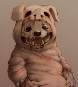 Rating: Explicit Score: 0 Tags: ambiguous_gender anthro black_eyes black_nose blood bodily_fluids brown_background brown_eyes canid canine canis death domestic_dog domestic_pig e621 fangs fresh-skinned_clothing gore horror_(theme) kunugi looking_at_viewer mammal nightmare_fuel open_mouth sharp_teeth simple_background skinned smile solo suid suine sus_(pig) teeth unknown_species User: bunchy7s