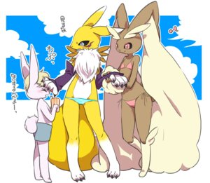 Rating: Safe Score: 0 Tags: 2010 3_toes age_difference anthro anthrofied bandai_namco barefoot bikini black_sclera bottomwear canid canine chi3 clothed clothing cloud container crossover cup digimon digimon_(species) drinking_straw e621 feet female fur generation_4_pokemon group hand_holding happy holding_container holding_cup holding_object japanese_text kemono lagomorph leporid lopunny male mammal musical_note musical_symbol narrow_hips nintendo older_anthro older_female pokemon pokemon_(species) pokemorph rabbit renamon shorts side-tie_bikini side-tie_clothing side-tie_swimwear skimpy standing string_bikini swimwear symbol tail text thin_calves thin_legs thin_thighs tight_clothing toes topless topless_anthro topless_male translated triangle_bikini two-piece_swimsuit white_body white_fur yellow_body yellow_fur young young_anthro young_male younger_anthro younger_male User: bunchy7s