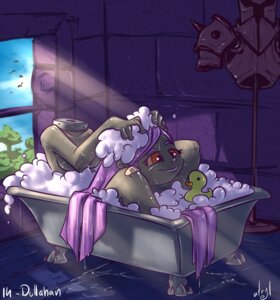 Rating: Questionable Score: 0 Tags: armor atryl bathing bathtub bubble_bath claw_foot_bathtub detachable detachable_head digital_media_(artwork) dullahan e621 european_mythology female hair headless humanoid irish_mythology light monster_girl_(genre) mythology not_furry purple_hair rubber_duck shampoo smile solo sunlight water User: bunchy7s