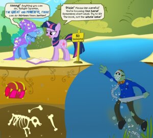 Rating: Safe Score: 0 Tags: bone book chain crossover cutie_mark detailed_background dialogue e621 english_text equid equine female feral friday_the_13th_(series) friendship_is_magic fur group hair hasbro horn jason_voorhees lake machete male mammal mask melee_weapon multicolored_hair my_little_pony mythological_creature mythological_equine mythology outside parody pixelkitties purple_body purple_fur purple_hair quadruped sign sparkles tail text toony treasure_chest trixie_(mlp) twilight_sparkle_(mlp) two_tone_hair unicorn water weapon User: bunchy7s