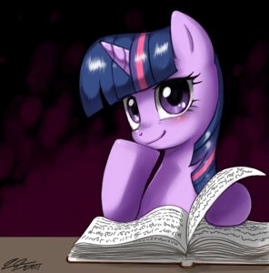 Rating: Safe Score: 0 Tags: 2011 bangs blush book bust_portrait e621 equid equine eyelashes female feral friendship_is_magic fur gradient_background hair hasbro hooves horn john_joseco long_hair looking_at_viewer mammal multicolored_hair my_little_pony mythological_creature mythological_equine mythology portrait pose purple_body purple_eyes purple_fur purple_hair purple_horn reading signature simple_background smile snout solo twilight_sparkle_(mlp) two_tone_hair unicorn User: bunchy7s