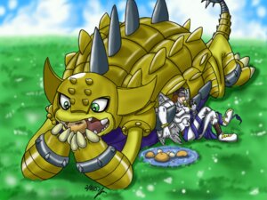 Rating: Safe Score: 0 Tags: 4:3 angel angemon ankylomon armor bandai_namco bracelet brown_hair claws clothing cloud digimon digimon_(species) duo e621 eating feathered_wings feathers green_eyes hair headgear helmet humanoid jewelry lying mace_tail male mammal on_front outside scalie scruffytoto shell sitting sky spikes tail teeth weapon_tail white_clothing wings User: bunchy7s
