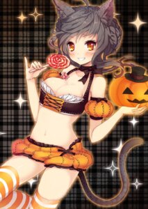 Rating: Questionable Score: 0 Tags: animal_humanoid bare_shoulders blush breasts brown_eyes brown_hair candy cat_humanoid cat_tail cleavage clothed clothing dessert domestic_cat e621 felid felid_humanoid feline feline_humanoid felis female food fruit hair hi_res humanoid jack-o'-lantern juke_(artist) legwear lollipop looking_at_viewer mammal mammal_humanoid navel pattern_background pattern_clothing pattern_legwear plaid plant pumpkin short_hair simple_background smile solo striped_clothing striped_legwear stripes thigh_highs User: bunchy7s