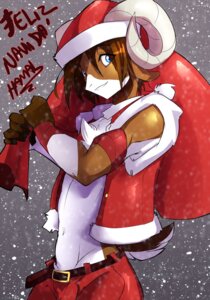 Rating: Questionable Score: 0 Tags: anthro bag belt bighorn_sheep blue_eyes bovid brown_hair caprine christmas e621 femboy hair hamal holidays male mammal outside peritian santa_claus sheep simple_background snow solo spanish_text text translated winter User: bunchy7s