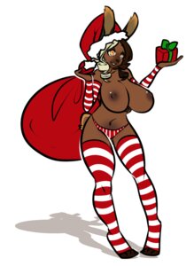 Rating: Questionable Score: 0 Tags: 2013 anthro areola bag big_breasts black_body black_fur black_nose blonde_hair bonbon_(hollandworks) breasts brown_body brown_fur brown_hair brown_nipples christmas christmas_clothing christmas_headwear clothed clothing e621 female fur gift hair hat headgear headwear holding_gift holding_object holidays hollandworks lagomorph legwear leporid mammal multicolored_hair navel nipples orange_body orange_eyes orange_fur rabbit santa_hat smile solo stockings stripes teil topless underwear white_hair User: bunchy7s