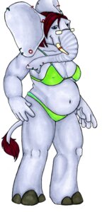Rating: Questionable Score: 0 Tags: anthro asbestos_(banrai) banrai big_ears breasts brown_hair e621 elephant elephantid female grey_body hair hi_res mammal nipple_outline overweight overweight_anthro overweight_female proboscidean proboscis_(anatomy) simple_background solo tail trunk_(anatomy) tusks white_background User: bunchy7s