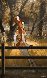 Rating: Safe Score: 0 Tags: 2010 against_fence against_surface anthro autumn autumn_(autumndeer) autumndeer black_border border breasts cervine deer detailed_background digital_media_(artwork) e621 fallow_deer featureless_breasts female fence forest green_eyes hooves mammal nature nude outside plant shaded side_boob solo third-party_edit tree wood User: bunchy7s