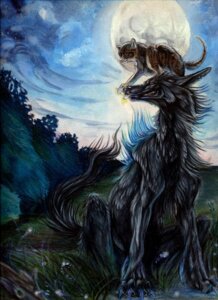 Rating: Safe Score: 0 Tags: ambiguous_gender black_body black_fur brown_body brown_fur canid canine claws detailed detailed_background domestic_cat duo e621 felid feline felis feral fur mammal moon pearleden quadruped realistic tail User: bunchy7s