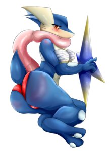 Rating: Questionable Score: 0 Tags: absurd_res amphibian anthro bandage blush breasts camel_toe clothing digital_media_(artwork) e621 female geiru_mirua generation_6_pokemon greninja hi_res nintendo non-mammal_breasts orange_eyes panties pokemon pokemon_(species) red_eyes simple_background solo star tongue tongue_out underwear white_background User: bunchy7s Rating: Questionable Score: 0 Tags: absurd_res amphibian anthro bandage blush breasts camel_toe clothing digital_media_(artwork) e621 female geiru_mirua generation_6_pokemon greninja hi_res nintendo non-mammal_breasts orange_eyes panties pokemon pokemon_(species) red_eyes simple_background solo star tongue tongue_out underwear white_background User: bunchy7s