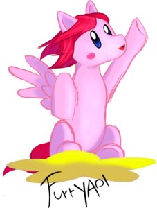 Rating: Safe Score: 0 Tags: alternate_species ambiguous_gender blue_eyes crossover digital_media_(artwork) e621 feathered_wings feathers furryaoi hair hasbro hi_res kirby kirby_(series) my_little_pony nintendo pink_body ponification red_hair simple_background solo white_background wings User: bunchy7s