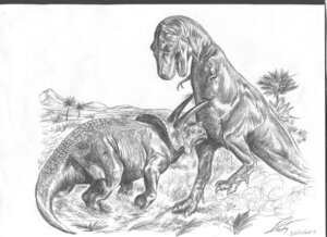 Rating: Questionable Score: 0 Tags: 2012 ambiguous_gender blood bodily_fluids bone_frill ceratopsian ceratopsid chasmosaurine dinosaur duo e621 feral fight frill_(anatomy) hi_res horn marginocephalian monochrome ornithischian outside prehistoric_species reptile saurischian scalie tail tailbutt theropod tiny_arms triceratops tyrannosaurid tyrannosauroid tyrannosaurus tyrannosaurus_rex unknown_artist User: bunchy7s