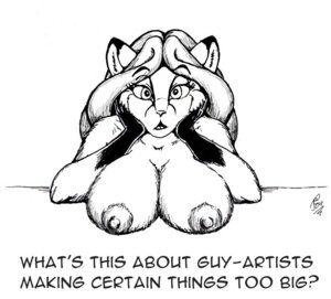 Rating: Questionable Score: 0 Tags: 2004 anthro big_breasts breast_rest breasts canid canine cirrel digital_drawing_(artwork) digital_media_(artwork) e621 english_text female fox greyscale mammal monochrome nipples sheila_vixen simple_background solo text white_background User: bunchy7s