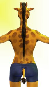 Rating: Safe Score: 0 Tags: 2012 anthro armpit_hair biped body_hair bottomwear butt clothed clothing e621 giraffe giraffid hi_res horn male mammal ossicone rear_view shorts simple_background solo standing tail tail_tuft topless tuft unknown_artist User: bunchy7s