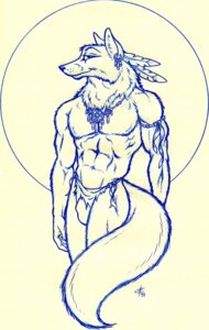 Rating: Explicit Score: 0 Tags: 1993 abs anthro blue_and_white bulge canid canine canis clothed clothing coyote detailed_bulge e621 feathers fluffy fluffy_tail genital_outline iisaw jewelry male mammal monochrome muscular muscular_anthro muscular_male necklace sheath_outline smile solo tail topless tribal User: bunchy7s