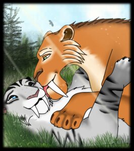 Rating: Questionable Score: 0 Tags: blue_eyes blue_sky_studios canon_couple dariusfairfall diego_(ice_age) duo e621 fangs felid female feral fur green_eyes ice_age_(series) licking male mammal nature nature_background orange_body orange_fur prehistoric_species romantic romantic_couple saber-toothed_tiger sabertooth_(anatomy) shira_(ice_age) teeth tongue tongue_out white_body white_fur User: bunchy7s