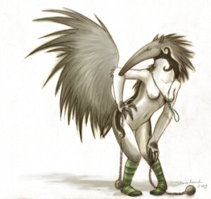 Rating: Questionable Score: 0 Tags: 2009 4_fingers anteater anthro ball_and_chain bent_over biped breasts chain claws clothing digital_media_(artwork) e621 female fingers footwear giant_anteater knee_highs knee_socks legwear long_snout looking_back mammal monochrome naturally_censored navel nipple_tuft nude pattern_clothing pattern_footwear pattern_legwear pilosan riftryu sepia simple_background snout socks solo spikes spot_color standing striped_clothing striped_footwear striped_legwear stripes tail thigh_gap tuft white_background xenarthran User: bunchy7s