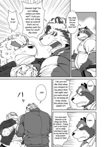 Rating: Safe Score: 0 Tags: 5_fingers angry anthro bandage beard biceps canid canine canis clothing coach coat comic dialogue doctor domestic_dog e621 english_text eyes_closed facial_hair felid fingers fox frown fur greyscale japanese japanese_text jin_(artist) male male/male mammal me_and_my_teacher monochrome multiple_scenes muscular open_mouth overweight pantherine slightly_chubby speech_bubble teeth text tiger topwear wolf User: bunchy7s