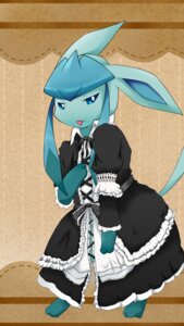 Rating: Safe Score: 0 Tags: abstract_background ambiguous_gender black_nose blue_ears blue_eyes blue_hair blue_inner_ear blue_sclera blue_tail canid canine clothing e621 eeveelution feral generation_4_pokemon glaceon hair hand_on_chest hi_res looking_at_viewer maid_uniform mammal nintendo pokemon pokemon_(species) pupils simple_background solo suisujin tail tongue tongue_out uniform white_pupils すいす User: bunchy7s