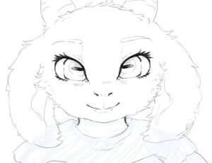Rating: Safe Score: 0 Tags: anthro boss_monster_(undertale) bovid caprine digital_media_(artwork) e621 female horn looking_at_viewer lowaltitudenighttimeairplanes mammal monochrome smile solo teeth toriel undertale undertale_(series) User: bunchy7s