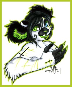 Rating: Safe Score: 0 Tags: 2004 anthro black_hair e621 female glamfur green_nose hair heterochromia lemur mammal primate short_hair simple_background solo strepsirrhine white_background zeriara zeriara_(character) User: bunchy7s