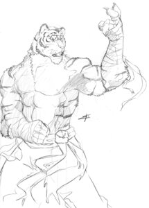 Rating: Safe Score: 0 Tags: 2010 abs anthro bandage belt biceps biped bottomwear claws clothed clothing e621 fangs felid fur lupesilverwind male mammal markings monochrome muscular muscular_anthro muscular_male nipples open_mouth pantherine pants pawpads paws pecs pose sketch solo standing stripes teeth tiger topless whiskers User: bunchy7s