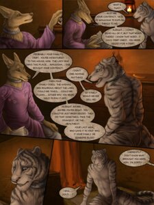 Rating: Questionable Score: 0 Tags: 3:4 alectorfencer amon_(rukis) anthro biped blue_eyes candle canid canine clothed clothing collar comic dhaval_(character) dialogue duo e621 ear_piercing ear_ring english_text felid fur furniture grey_body grey_fur heterochromia holding_object lamp lantern male mammal metal_collar open_mouth pantherine piercing red_lantern ring_piercing rukis sad sitting slave speech_bubble striped_body striped_fur stripes tail teeth text tiger topless whiskers white_body white_fur User: bunchy7s