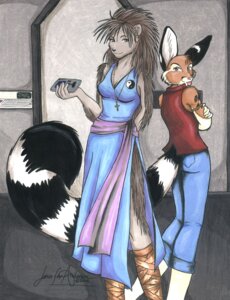 Rating: Safe Score: 0 Tags: 2002 anthro bassariscus blue_clothing blue_dress cacomistle chester_ringtail_magreer clothed clothing cross cross_necklace detailed_background dress duo e621 female front_view havoc_inc. jennifer_l_anderson jewelry looking_at_viewer looking_back male mammal markings necklace porcupine print_clothing print_dress procyonid rear_view ring_(marking) ringed_tail rodent side_slit side_slit_clothing side_slit_dress slit_dress spacecraft standing striped_markings striped_tail stripes tai_pan tail tail_markings tongue tongue_out vehicle yin_yang User: bunchy7s