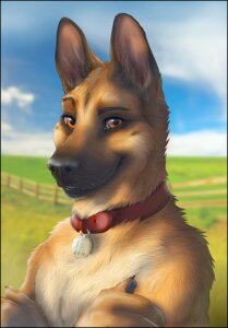Rating: Safe Score: 0 Tags: anthro black_nose brown_body brown_eyes brown_fur bust_portrait canid canine canis cloud collar domestic_dog e621 fence fur german_shepherd grass herding_dog looking_at_viewer male mammal outside pastoral_dog plant portrait sky smile solo zenthetiger User: bunchy7s Rating: Safe Score: 0 Tags: anthro black_nose brown_body brown_eyes brown_fur bust_portrait canid canine canis cloud collar domestic_dog e621 fence fur german_shepherd grass herding_dog looking_at_viewer male mammal outside pastoral_dog plant portrait sky smile solo zenthetiger User: bunchy7s