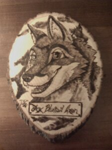 Rating: Safe Score: 0 Tags: 3:4 anthro burn canid canine daelyhelaxon e621 fox grandfathered_content headshot_portrait low_res male mammal mixed_media photography_(artwork) portrait real solo traditional_media_(artwork) wood User: bunchy7s