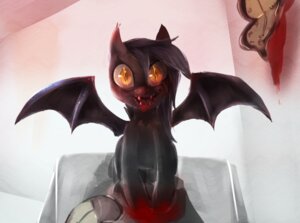 Rating: Questionable Score: 0 Tags: bat_pony blood bodily_fluids creepy dorumon4x e621 equid equine fan_character fangs female feral fur hair hasbro horse hybrid long_hair looking_at_viewer mammal membrane_(anatomy) membranous_wings my_little_pony nightmare_fuel open_mouth pony pupils sitting slit_pupils smile solo soul_devouring_eyes speck_(nukepone) teeth tongue wings User: bunchy7s