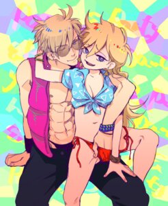 Rating: Questionable Score: 0 Tags: abs blonde_hair blue_eyes bracelet breasts cleavage color dual_persona eyewear female fingering front_view long_hair male male_focus navel no_pants open_clothes open_mouth open_shirt panties panty_&amp;_stocking_with_garterbelt panty_anarchy rule34 rule_63 selfcest shirt short_hair sitting sitting_on_lap smile sunglasses tied_shirt underwear wink User: bunchy7s