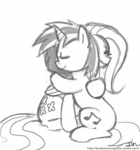Rating: Safe Score: 0 Tags: 2012 cutie_mark duo e621 equid equine eyes_closed feathered_wings feathers female feral fluttershy_(mlp) friendship_is_magic hasbro horn hug mammal monochrome my_little_pony mythological_creature mythological_equine mythology pegasus simple_background tail unicorn unknown_artist vinyl_scratch_(mlp) white_background wings User: bunchy7s