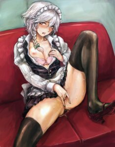 Rating: Explicit Score: 0 Tags: apron black_legwear black_thighhighs blush bow bra bra_pull braid breast_grab breast_hold breast_slip breasts couch female fingering hairbow high_heels highres lace lace_bra leg_up lingerie maid maid_headdress masturbation miniskirt nipples no_panties one_breast_out open_clothes open_mouth open_shirt osakana_(denpa_yun'yun) pink_eyes pussy pussy_juice red_eyes rule34 sakuya_izayoi self_fondle shirt shoes short_hair silver_hair sitting skirt solo spread_legs sweat the_embodiment_of_scarlet_devil thighhighs touhou twin_braids uncensored underwear User: bunchy7s