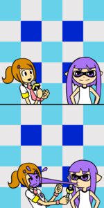 Rating: Safe Score: 0 Tags: 1:2 animal_humanoid aquatic aquatic_humanoid brown_hair cephalopod cephalopod_humanoid checkered checkered_background crossover duo e621 electronics female hair human humanoid ink_(disambiguation) inkling inkling_girl mammal microphone mollusk mollusk_humanoid nintendo pattern_background pseudo_hair purple_eyes purple_hair reporter reporter_(rhythm_heaven) rhythm_heaven simple_background splatoon tentacle_hair tentacles unknown_artist User: bunchy7s