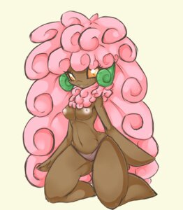 Rating: Questionable Score: 0 Tags: amber_eyes breasts clothing digital_media_(artwork) e621 female generation_5_pokemon hair hi_res humanoid kneeling long_hair looking_at_viewer navel nintendo nipples panties pink_hair pokemon pokemon_(species) rainbowscreen shaded simple_background smile solo source_request thick_thighs underwear whimsicott white_background User: bunchy7s