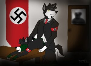 Rating: Explicit Score: 0 Tags: anal anal_sex anthro canine fur furry furry_only gay green male nazi penetration rule34 ryanw uniform wolf User: bunchy7s