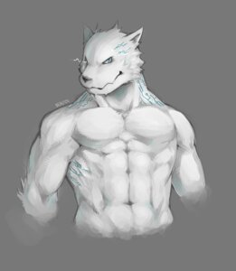 Rating: Questionable Score: 0 Tags: abs anthro b-eau big_muscles blue_eyes canid canine canis e621 front_view fur grey_background looking_at_viewer male mammal markings muscular muscular_anthro muscular_male nude simple_background solo white_body white_fur wolf User: bunchy7s