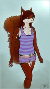 Rating: Safe Score: 0 Tags: 2012 ami_(oonami) anthro bottomwear bra bracelet breasts chest_tuft claws clothed clothing colored dolphin_shorts e621 ear_tuft eurasian_red_squirrel female fluffy fluffy_tail fur fur_tuft hair inner_ear_fluff jewelry long_tail mammal oonami pawpads paws red_hair rodent sciurid shirt shorts sketch skimpy small_breasts smile solo sports_bra tail tank_top teal_eyes topwear tree_squirrel tuft underwear walking wristband User: bunchy7s