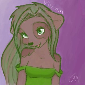 Rating: Safe Score: 0 Tags: 1:1 adolescent anthro breasts clothed clothing coonkun digital_media_(artwork) dress e621 eyelashes female green_eyes hair low_res mammal oekaki off_shoulder pose procyonid raccoon seductive small_breasts solo vivian_(coonkun) young young_anthro young_female User: bunchy7s