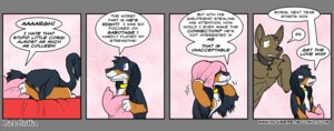 Rating: Safe Score: 0 Tags: alpha_channel anthro bed black_body black_fur blue_eyes boris_(housepets!) brown_body brown_fur canid canine canis collar comic dachshund domestic_dog duchess_(housepets!) duo e621 english_text female flat_chested fur furniture housepets! hunting_dog male mammal pillow rick_griffin russian text yellow_eyes User: bunchy7s