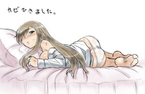 Rating: Questionable Score: 0 Tags: ass bare_shoulders barefoot bed blush bottomless breath clothing dr.p dress_shirt female hair_over_one_eye lying no_pants on_side original pajamas panties pillow rule34 shirt sick solo sweat tales_of_(series) tales_of_the_abyss tear_grants translated underwear white_background white_panties User: bunchy7s