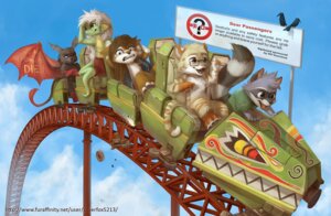 Rating: Safe Score: 0 Tags: 2013 ambiguous_gender amusement_park amusement_ride anthro bat body_writing canid canine canis cloud dragon e621 english_text exclamation_point eyewear felid fox glasses group hair hybrid imminent_death mammal mythological_creature mythological_scalie mythology outside pantherine procyonid raccoon roller_coaster scalie sign silverfox5213 sky tail text text_on_body tiger warning warning_message warning_sign wolf writing_on_wings User: bunchy7s