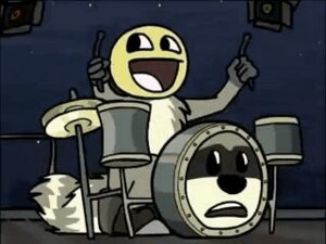 Rating: Safe Score: 0 Tags: 2007 4:3 ambiguous_gender animated animated_gif anthro awesome_face drum drum_set e621 looking_away loop low_res mammal meme musical_instrument open_mouth percussion_instrument procyonid raccoon rockoons short_playtime smile solo tirrel User: bunchy7s