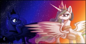 Rating: Safe Score: 0 Tags: blue_eyes crown cutie_mark duo e621 equid equine feathered_wings feathers female feral friendship_is_magic hair hasbro headgear horn inuhoshi-to-darkpen jewelry mammal multicolored_hair my_little_pony mythological_creature mythological_equine mythology necklace outside princess princess_celestia_(mlp) princess_luna_(mlp) purple_eyes quadruped royalty sibling_(lore) sister_(lore) sisters_(lore) sky sparkles star sunrise tail winged_unicorn wings User: bunchy7s