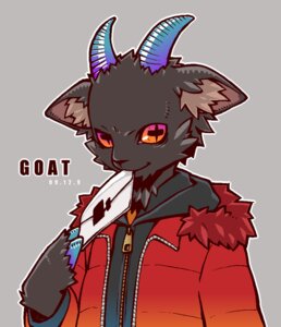 Rating: Safe Score: 0 Tags: 2009 anthro black_body black_fur bovid caprine clothed clothing cross_pupils e621 envelope front_view fur goat grey_background holding_object honnomusi323 hooves horn inner_ear_fluff jacket letter looking_at_viewer male mammal mouth_hold outline pupils simple_background smile solo species_name symbol-shaped_pupils text toony topwear tuft unusual_pupils User: bunchy7s